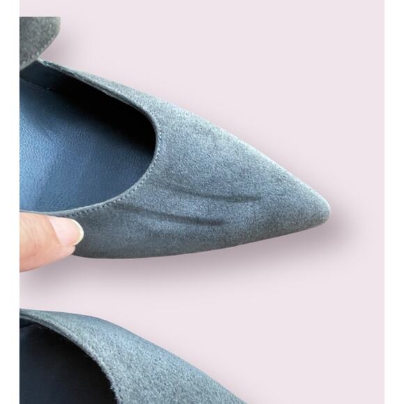 Stuart Weitzman Stiletto Pointed Toe Grey Suede Heels Pumps Sz 7.5 - Picture 13 of 13